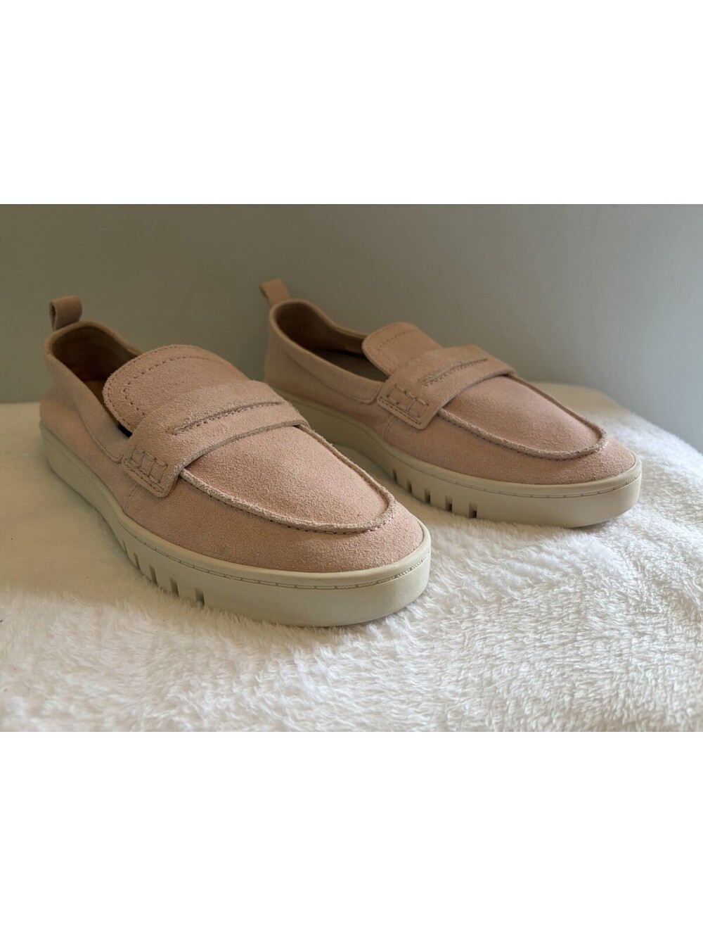 Vionic Chantel Suede Penny Loafer Sneaker NEW Cameo Rose Pink Sz 8 $130